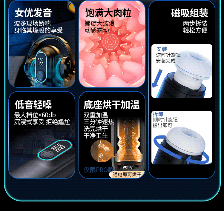 Âm đạo tự động Leten Thunder Pro sục bú sưởi ấm