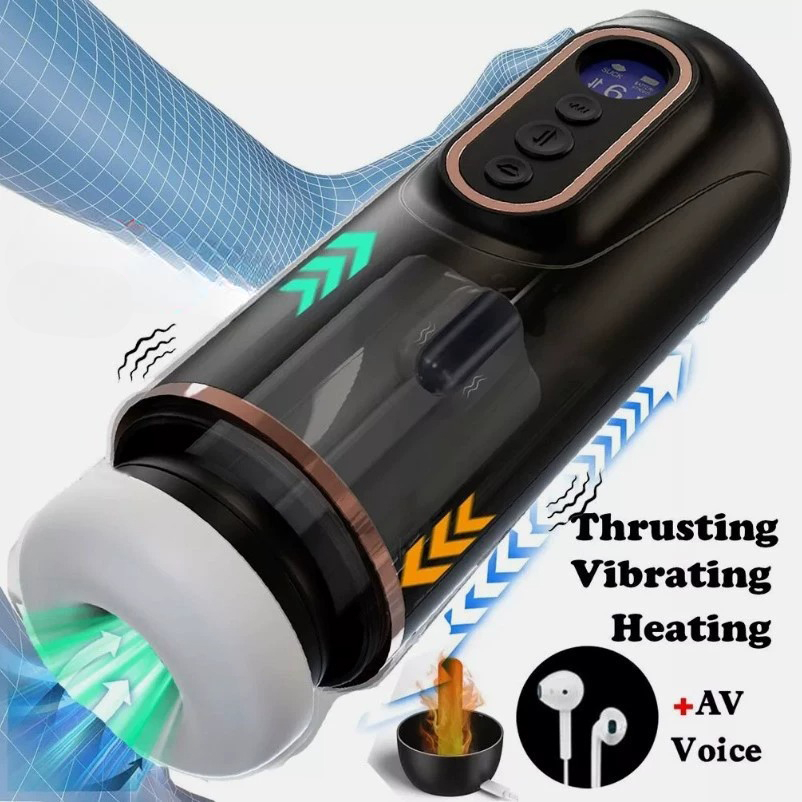 Cốc thủ dâm tự động có sưởi ấm, rung thụt co thắt bú cu cực phê