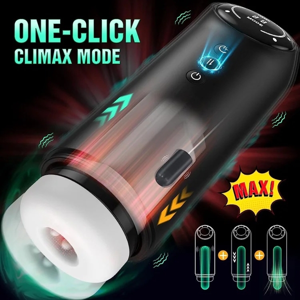 Cốc thủ dâm tự động có sưởi ấm, rung thụt co thắt bú cu cực phê