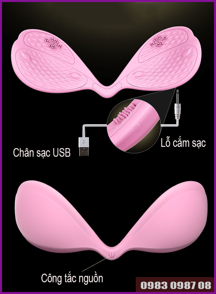 Áo (lót) ngực tích hợp máy massage kích thích làm to vòng 1 Breast